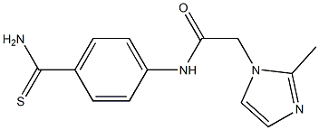 N-[4-(aminocarbonothioyl)phenyl]-2-(2-methyl-1H-imidazol-1-yl)acetamide 结构式