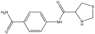 N-[4-(aminocarbonyl)phenyl]-1,3-thiazolidine-4-carboxamide 结构式