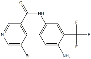 N-[4-amino-3-(trifluoromethyl)phenyl]-5-bromopyridine-3-carboxamide 结构式