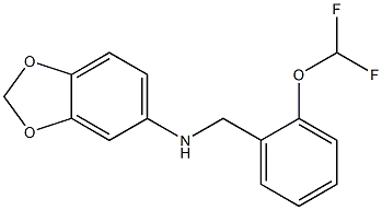 N-{[2-(difluoromethoxy)phenyl]methyl}-2H-1,3-benzodioxol-5-amine 结构式