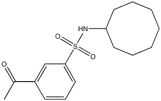 N-cyclooctyl-3-acetylbenzene-1-sulfonamide 结构式