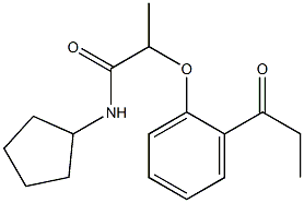 N-cyclopentyl-2-(2-propanoylphenoxy)propanamide 结构式