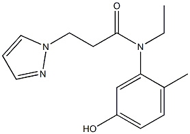 N-ethyl-N-(5-hydroxy-2-methylphenyl)-3-(1H-pyrazol-1-yl)propanamide 结构式