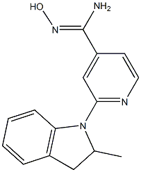 N'-hydroxy-2-(2-methyl-2,3-dihydro-1H-indol-1-yl)pyridine-4-carboximidamide 结构式