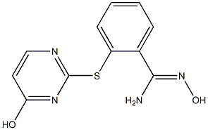 N'-hydroxy-2-[(4-hydroxypyrimidin-2-yl)sulfanyl]benzene-1-carboximidamide 结构式