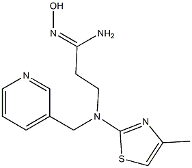 N'-hydroxy-3-[(4-methyl-1,3-thiazol-2-yl)(pyridin-3-ylmethyl)amino]propanimidamide 结构式