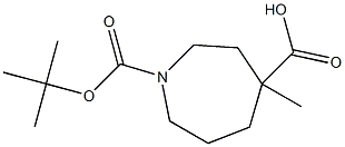 1-Boc-4-methylazepane-4-carboxylic acid 结构式