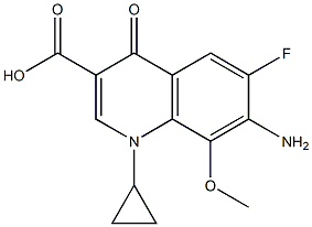 7-AMINO-1-CYCLOPROPYL-6-FLUORO-8-METHOXY-4-OXO-1,4-DIHYDROQUINOLINE-3-CARBOXYLIC ACID 结构式