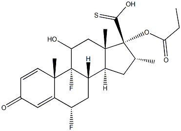 6a,9a-Difluoro-11-hydroxy-16a-methyl-3-oxo-17a-(propionyloxy)-androsta-1,4-diene-17-carbothioic Acid 结构式