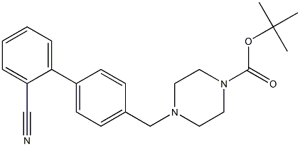 4-(2'-Cyano-biphenyl-4-ylmethyl)-piperazine-1-carboxylic acid tert-butyl ester 结构式