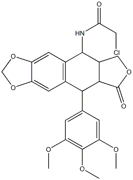 2-chloro-N-[8-oxo-9-(3,4,5-trimethoxyphenyl)-5,5a,6,8,8a,9-hexahydrofuro[3',4':6,7]naphtho[2,3-d][1,3]dioxol-5-yl]acetamide 结构式