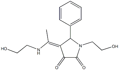 1-(2-hydroxyethyl)-4-{1-[(2-hydroxyethyl)amino]ethylidene}-5-phenyl-2,3-pyrrolidinedione 结构式