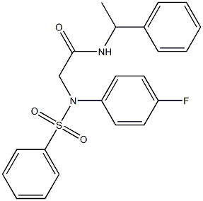 2-[(4-fluorophenyl)(phenylsulfonyl)amino]-N-(1-phenylethyl)acetamide 结构式