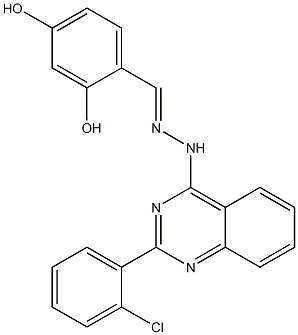 2,4-dihydroxybenzaldehyde [2-(2-chlorophenyl)-4-quinazolinyl]hydrazone 结构式