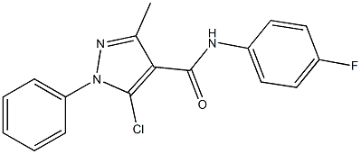 5-chloro-N-(4-fluorophenyl)-3-methyl-1-phenyl-1H-pyrazole-4-carboxamide 结构式