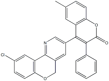 4-(9-chloro-5H-chromeno[4,3-b]pyridin-3-yl)-6-methyl-3-phenyl-2H-chromen-2-one 结构式