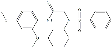 2-[cyclohexyl(phenylsulfonyl)amino]-N-(2,4-dimethoxyphenyl)acetamide 结构式