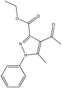 ethyl 4-acetyl-5-methyl-1-phenyl-1H-pyrazole-3-carboxylate 结构式