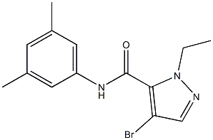 4-bromo-N-(3,5-dimethylphenyl)-1-ethyl-1H-pyrazole-5-carboxamide 结构式