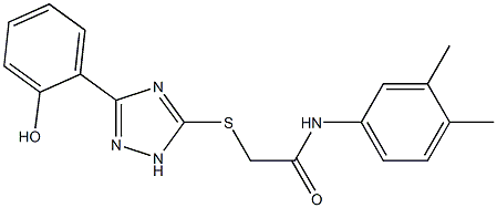 N-(3,4-dimethylphenyl)-2-{[3-(2-hydroxyphenyl)-1H-1,2,4-triazol-5-yl]sulfanyl}acetamide 结构式