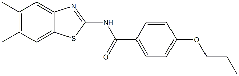 N-(5,6-dimethyl-1,3-benzothiazol-2-yl)-4-propoxybenzamide 结构式