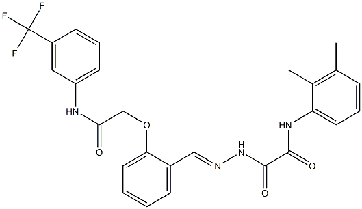 N-(2,3-dimethylphenyl)-2-oxo-2-[2-(2-{2-oxo-2-[3-(trifluoromethyl)anilino]ethoxy}benzylidene)hydrazino]acetamide 结构式