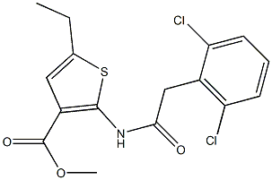 methyl 2-{[(2,6-dichlorophenyl)acetyl]amino}-5-ethyl-3-thiophenecarboxylate 结构式