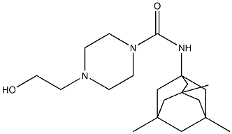 4-(2-hydroxyethyl)-N-(3,5,7-trimethyl-1-adamantyl)-1-piperazinecarboxamide 结构式