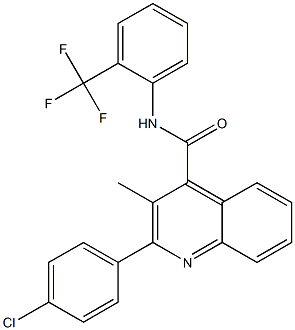 2-(4-chlorophenyl)-3-methyl-N-[2-(trifluoromethyl)phenyl]quinoline-4-carboxamide 结构式