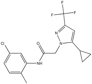N-(5-chloro-2-methylphenyl)-2-[5-cyclopropyl-3-(trifluoromethyl)-1H-pyrazol-1-yl]acetamide 结构式
