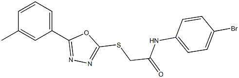N-(4-bromophenyl)-2-{[5-(3-methylphenyl)-1,3,4-oxadiazol-2-yl]sulfanyl}acetamide 结构式