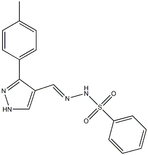 N'-{[3-(4-methylphenyl)-1H-pyrazol-4-yl]methylene}benzenesulfonohydrazide 结构式