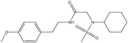 2-[cyclohexyl(methylsulfonyl)amino]-N-[2-(4-methoxyphenyl)ethyl]acetamide 结构式