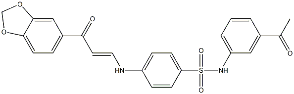 N-(3-acetylphenyl)-4-{[3-(1,3-benzodioxol-5-yl)-3-oxo-1-propenyl]amino}benzenesulfonamide 结构式