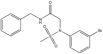 N-benzyl-2-[3-bromo(methylsulfonyl)anilino]acetamide 结构式