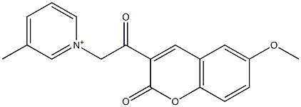 1-[2-(6-methoxy-2-oxo-2H-chromen-3-yl)-2-oxoethyl]-3-methylpyridinium 结构式