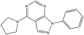 1-phenyl-4-(1-pyrrolidinyl)-1H-pyrazolo[3,4-d]pyrimidine 结构式