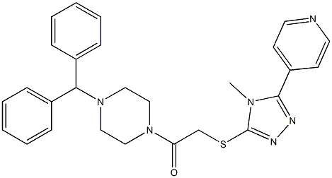 1-benzhydryl-4-({[4-methyl-5-(4-pyridinyl)-4H-1,2,4-triazol-3-yl]sulfanyl}acetyl)piperazine 结构式