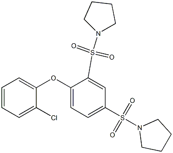 2,4-bis(1-pyrrolidinylsulfonyl)phenyl 2-chlorophenyl ether 结构式