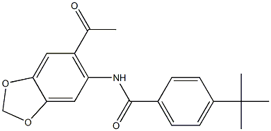 N-(6-acetyl-1,3-benzodioxol-5-yl)-4-tert-butylbenzamide 结构式