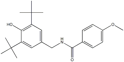 N-(3,5-ditert-butyl-4-hydroxybenzyl)-4-methoxybenzamide 结构式