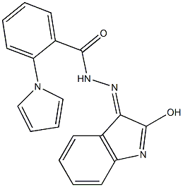 N'-(2-hydroxy-3H-indol-3-ylidene)-2-(1H-pyrrol-1-yl)benzohydrazide 结构式