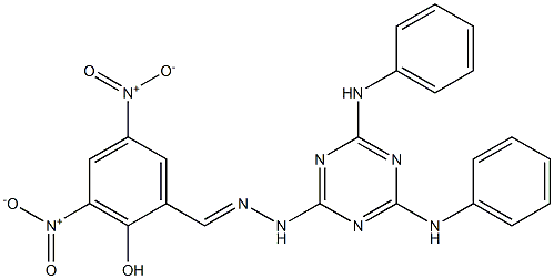 2-hydroxy-3,5-bisnitrobenzaldehyde (4,6-dianilino-1,3,5-triazin-2-yl)hydrazone 结构式