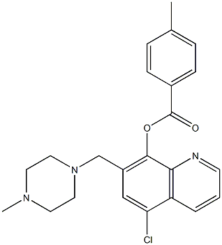 5-chloro-7-[(4-methyl-1-piperazinyl)methyl]-8-quinolinyl 4-methylbenzoate 结构式