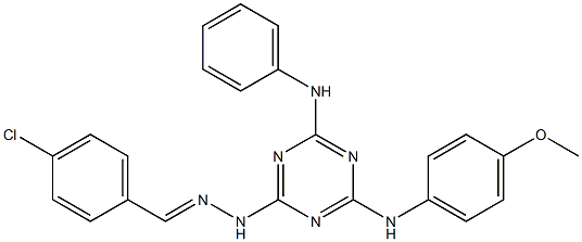 4-chlorobenzaldehyde [4-anilino-6-(4-methoxyanilino)-1,3,5-triazin-2-yl]hydrazone 结构式