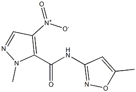 4-nitro-1-methyl-N-(5-methyl-3-isoxazolyl)-1H-pyrazole-5-carboxamide 结构式