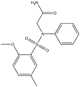 2-{[(2-methoxy-5-methylphenyl)sulfonyl]anilino}acetamide 结构式