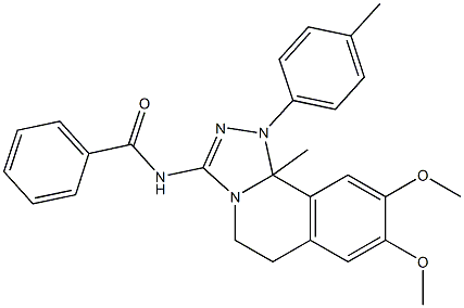 N-[8,9-dimethoxy-10b-methyl-1-(4-methylphenyl)-1,5,6,10b-tetrahydro[1,2,4]triazolo[3,4-a]isoquinolin-3-yl]benzamide 结构式