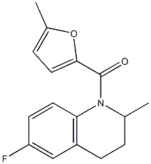 6-fluoro-2-methyl-1-(5-methyl-2-furoyl)-1,2,3,4-tetrahydroquinoline 结构式