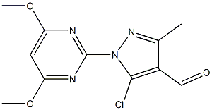 5-chloro-1-(4,6-dimethoxypyrimidin-2-yl)-3-methyl-1H-pyrazole-4-carbaldehyde 结构式